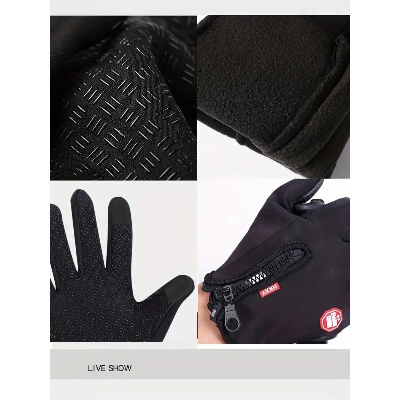 Outdoor Cycling Gloves, Sports Skiing And Mountaineering Gloves, Autumn And Winter Touch Screen Anti Slip, Waterproof, Windproof, Fleece Insulation
