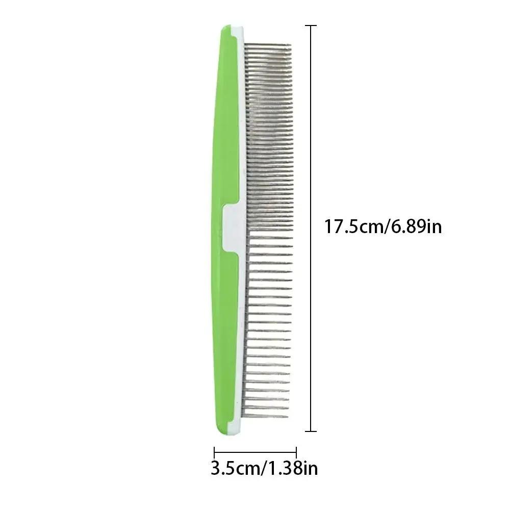 1/2pcs Portable stainless steel pet hair comb for dogs and cats, pet cleaning tool double toothed open knot fluffy straight comb