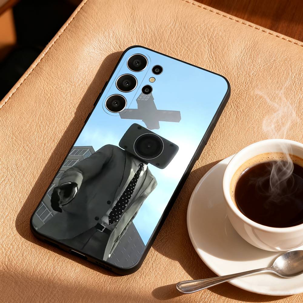 S-Skibidi T-Toilet ANIME Phone Case For Samsung S25,24,23,22,30,21,10,9,Ultra,Plus,Lite,FE Soft Black Case