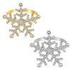 1/2/6Pcs Golden Metal Napkin Ring Faux Pearl Decor Snowflake Design Winter-themed Napkin Holders Weddings Parties Table Decor