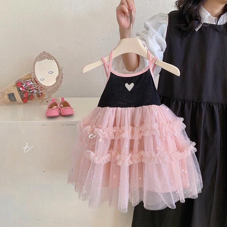 Summer Girls' Children's Korean Suspender Dress Baby Girl's Puffy Dress Princess Dress