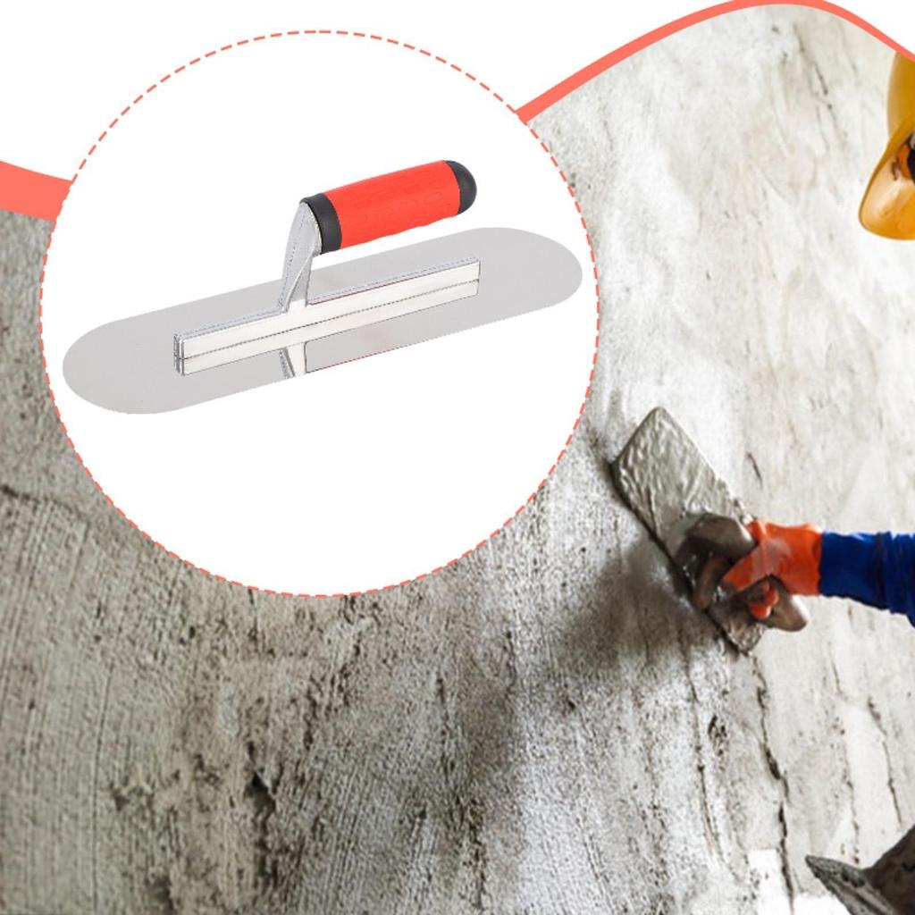 Trowel with Round Head, Stainless Steel Trowel, Mirror Polished, for Plastering, Sturdy Ergonomic