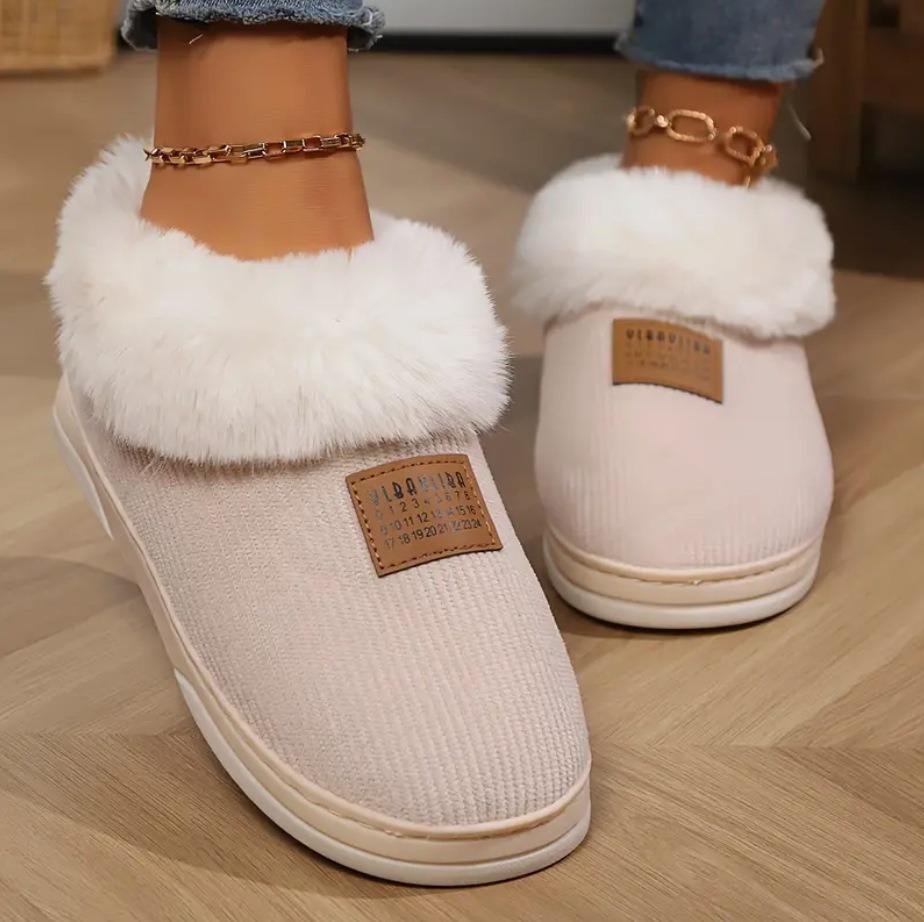

Cotton slippers women s winter indoor home velvet thickness bag heel can be worn outside non-slip warm cotton shoes светло-коричневого