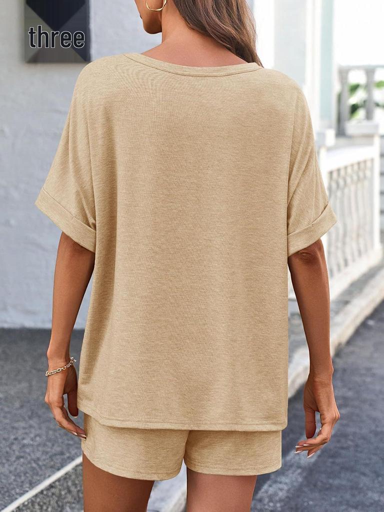Hot Selling 2026 Summer Casual Set: Super Large Short Sleeve T-shirt & Drawstring Shorts Sportswear