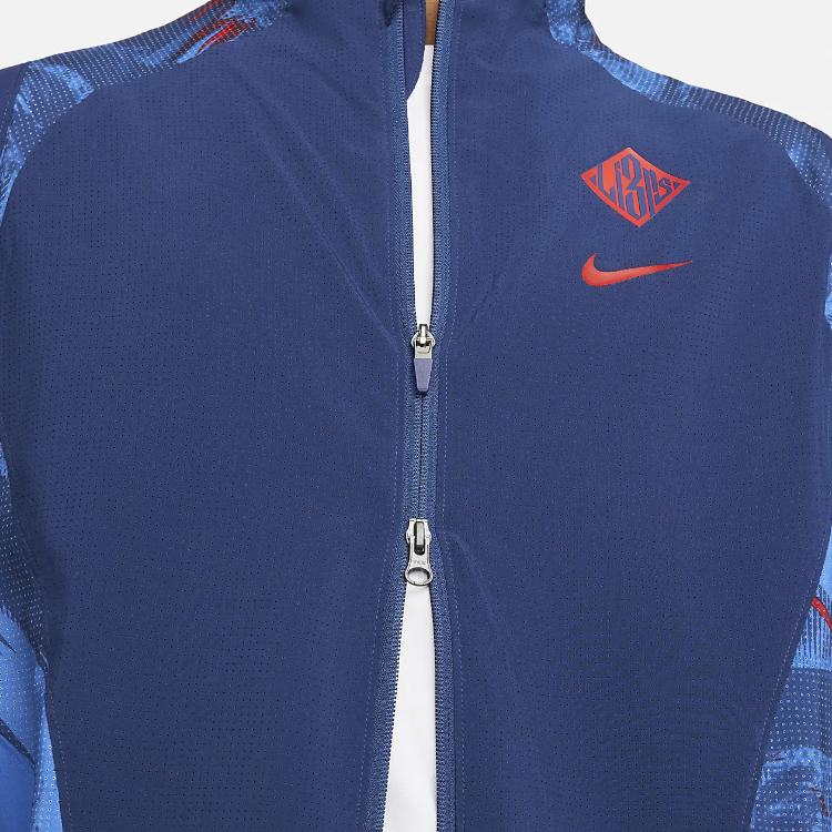 Nike Contrast Casual Logo Print Zip Jacket Men Jackets Blue DN1143-492
