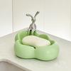 Creative Cute Small Rabbit Cloud Soap Box Flower Decoration Bathroom Accessories Plastic Storage Soap Rack Portable