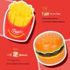 USB Charger Hamburger & Fries Desktop Fan - Cute & Fun Student Desk Ornament