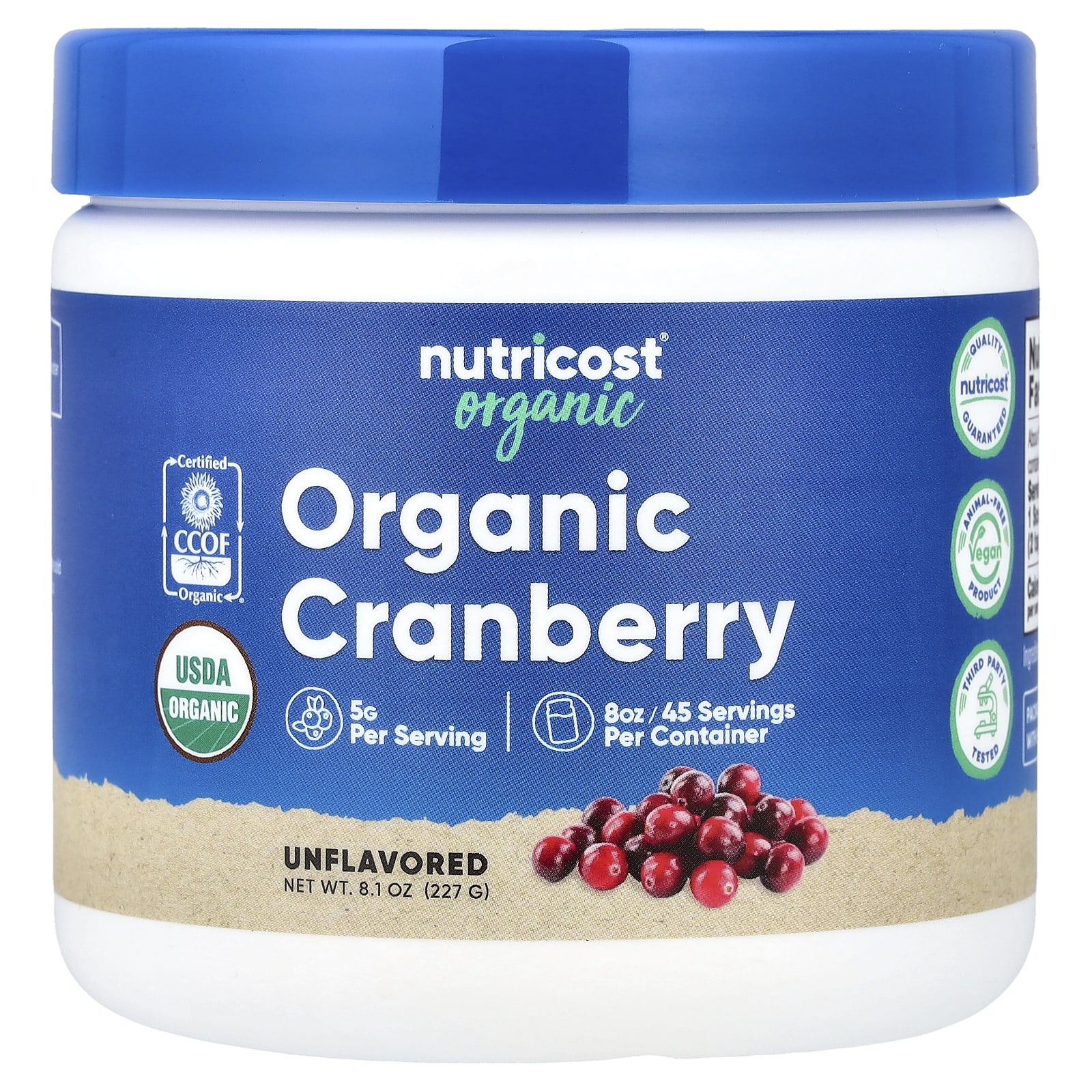 

Nutricost, Organic Cranberry, Unflavored, 8.1 oz (227 g)