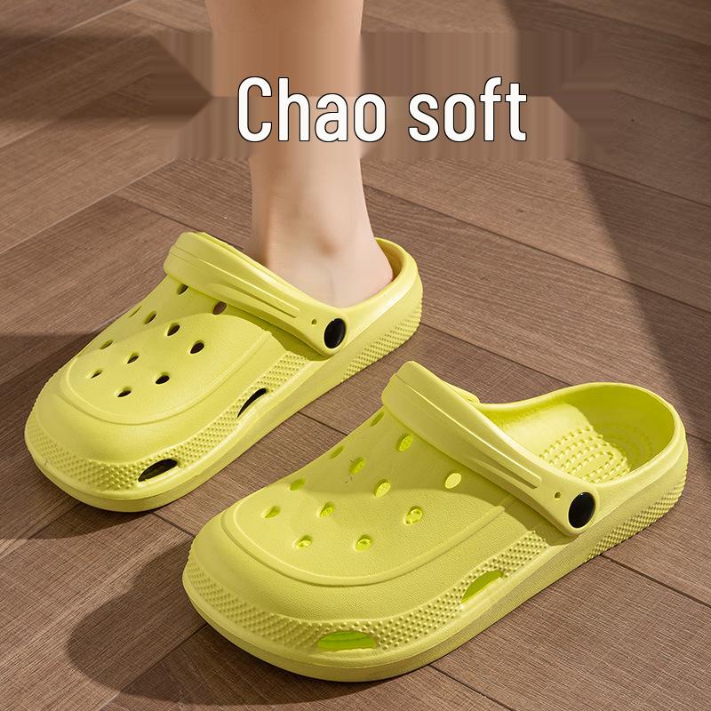 Sandalias de Playa EVA de Verano para Mujer - Zapatillas Antideslizantes Net Red Baotou Medio Paquete.