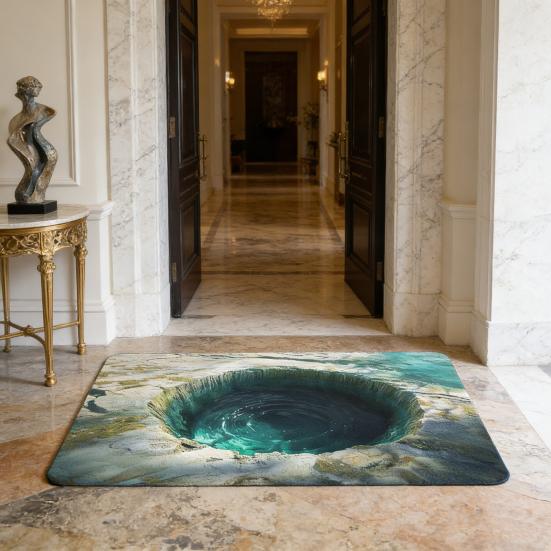 Floor Mat Anti-Skid Wear-Resistant Thick Material Home Rug Unique Pattern Design Easy to Clean Durable Doormat Home Decor