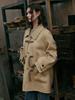 Lenina Cael Handmade Wool Buckle Short Coat_Butter Beige