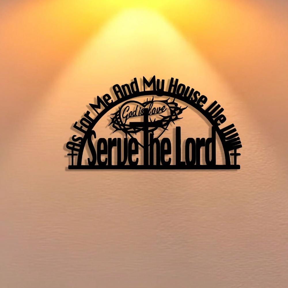 Metal Wall Art God is Love Inspirational Plaque Farmhouse Decor Rustic Iron Sign Christian Gift Home Office