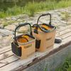 Portable Foldable Fishing Bucket with Lure Holder and Live Fish Protection
