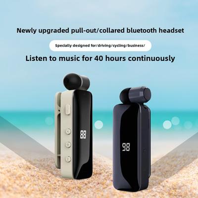 Cuffie Bluetooth Wireless Sportive Retrattili Riduzione del Rumore Standby Extra Lungo Clip da Colletto Vibrazione Chiamata in Arrivo