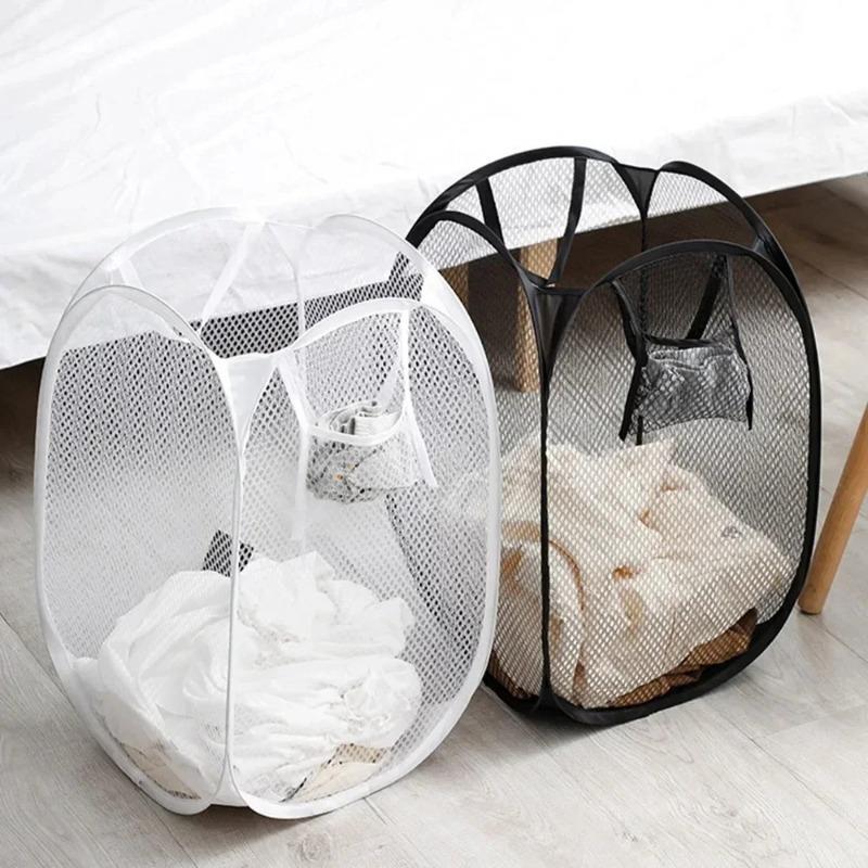 Large Capacity Laundry Basket Foldable Storage Basket with Ventilated Skeleton for Dirty Clothes Easy To Carry and Organize