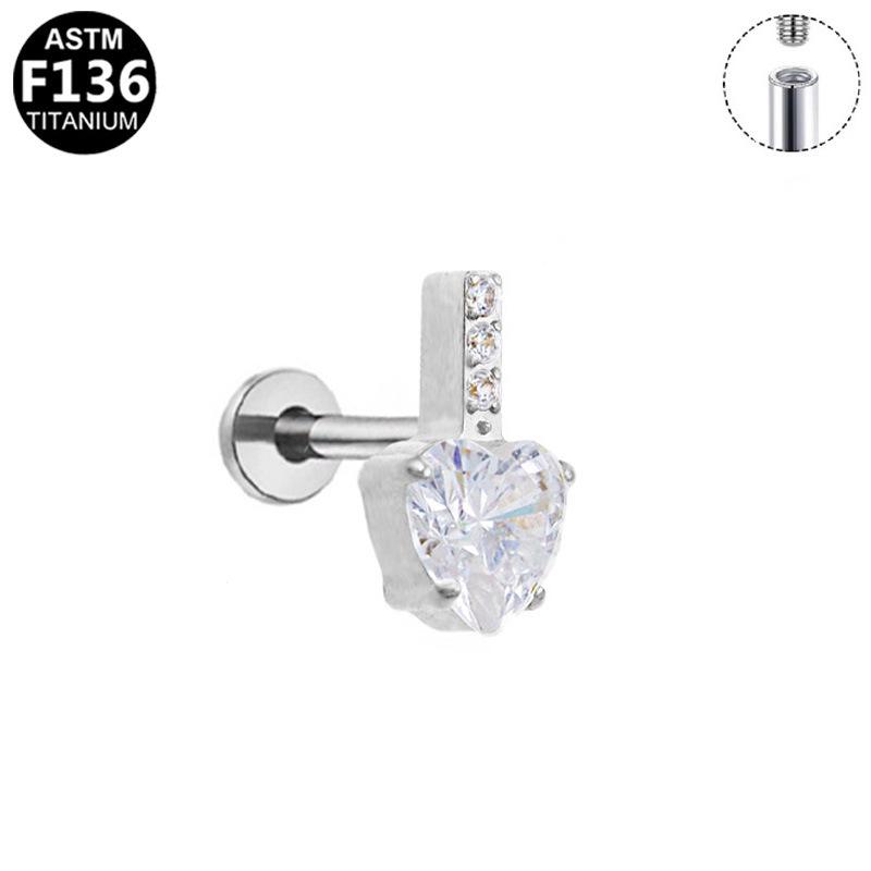 

G23 Fashion Heart-Shaped Pink Sapphire & Zircon Stud Earrings
