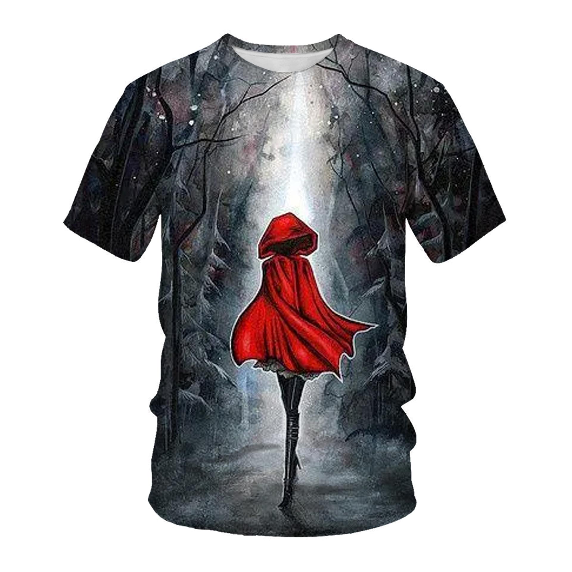 

Летние футболки с круглым вырезом и 3D-принтом пейзажа, модные повседневные мужские футболки с коротким рукавом 6XL