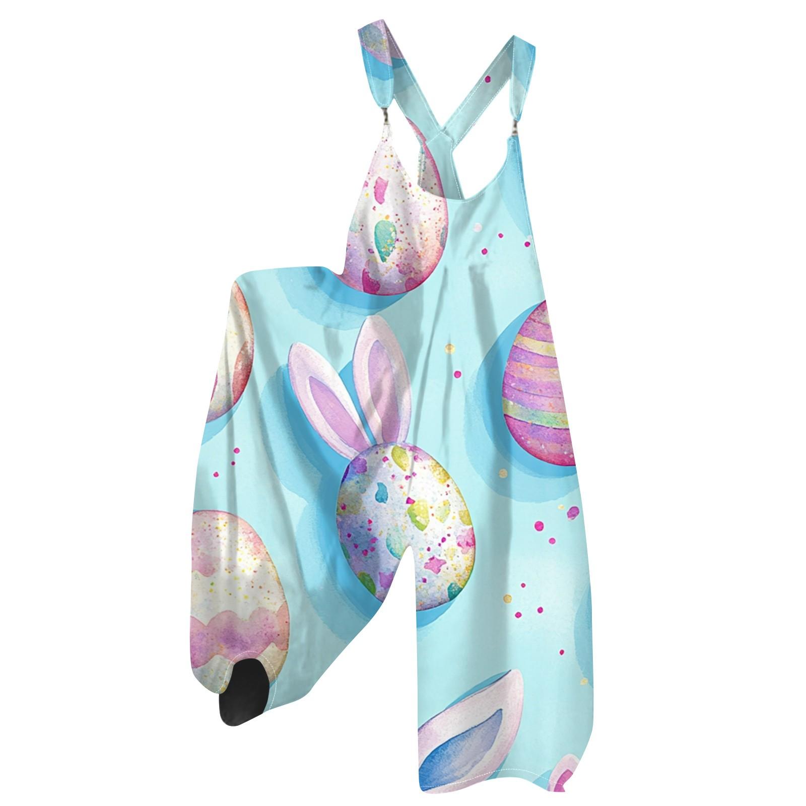 

Женский летний комбинезон с пасхальным принтом в винтажном стиле (нерегулируемый ремень) XXL