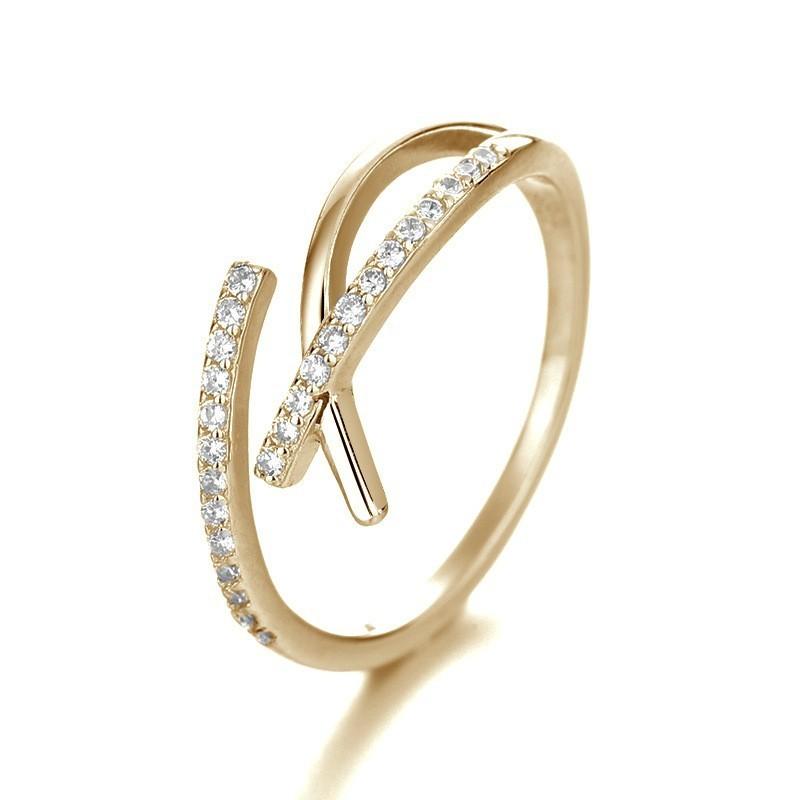 Cross Fashionable Geometric Ring With Zircon Stone Chic And Simple Design Popular Among Influencers