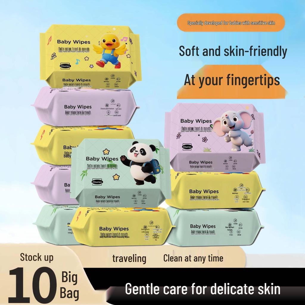 Portable Baby Hand & Mouth Wipes - Pure Water, Disposable Infant & Toddler Wet Wipes