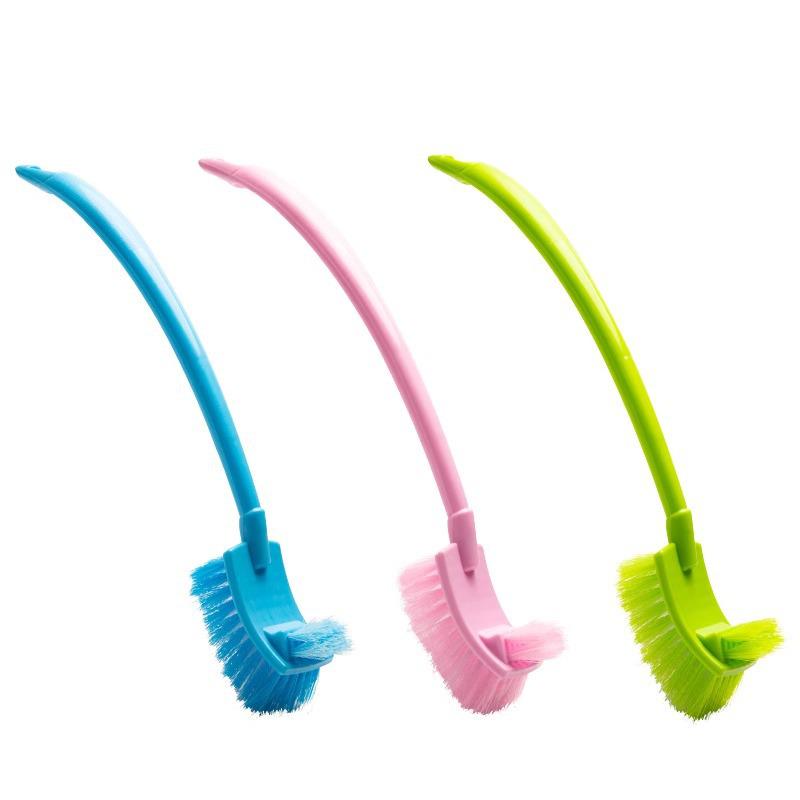 Wall-Mounted Long-Handled Bathroom Brush for Dead Corners