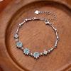 High-quality Ice-permeable Natural Blue Water Jadeite Bracelet S925 Silver Inlaid Small Fresh Design Fashion Gift