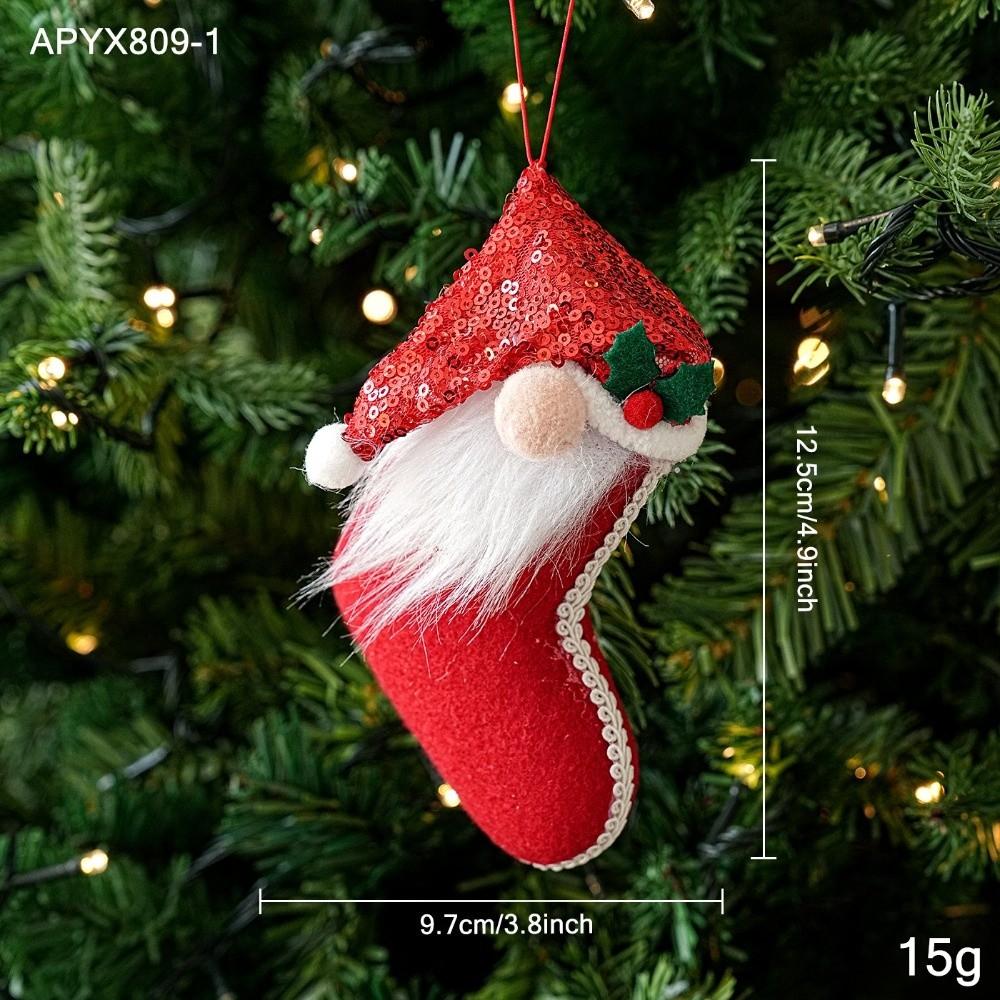Assorted Shapes Christmas Fabric Ornament Foam Inner Holiday Fabric Charm Seasonal Display