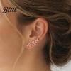 Everyday Luxury Earrings 1 Pair Rhinestone Leaf Stud Earrings Sparkly