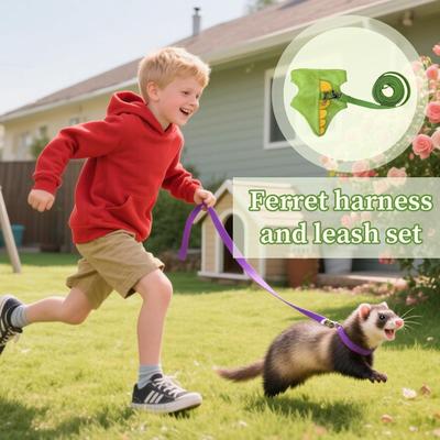 Ferret Harness And Leashes Adjustable Animals Vest Walking Harness Cute Soft Ferret Stuff Accessories For Kittens Chinchilla