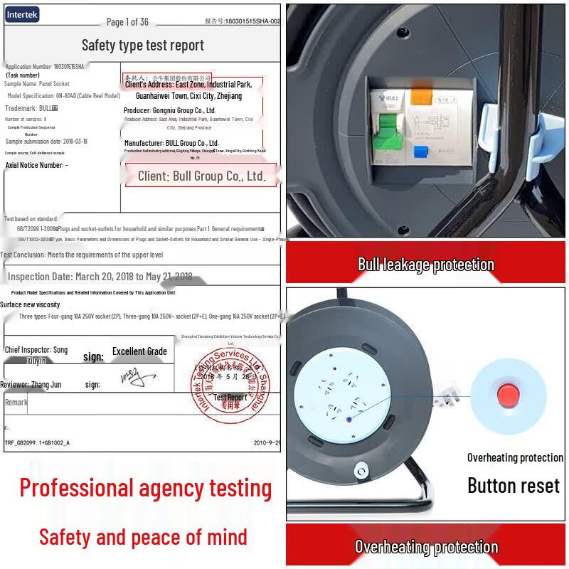 BULL Heavy Duty Industrial Cable Reel with RCD