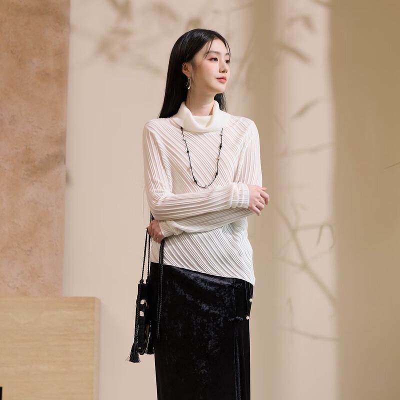 Sancai New Chinese Style Textured Pullover Knit Sweater