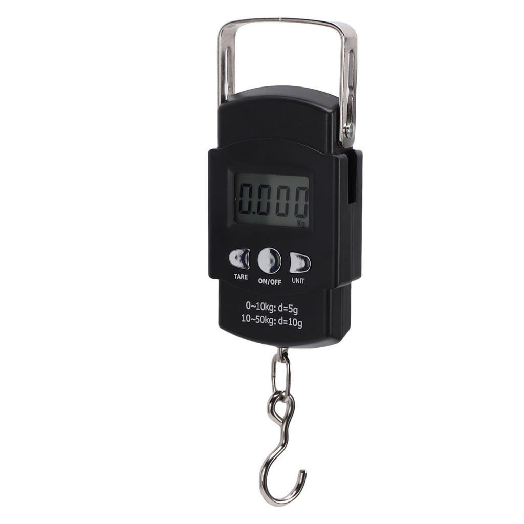Fischschuppen Digitalwaage Kofferwaage LCD-Anzeige Hängewaage 50kg mit eingebautem Maßband Haken Griff für Reise