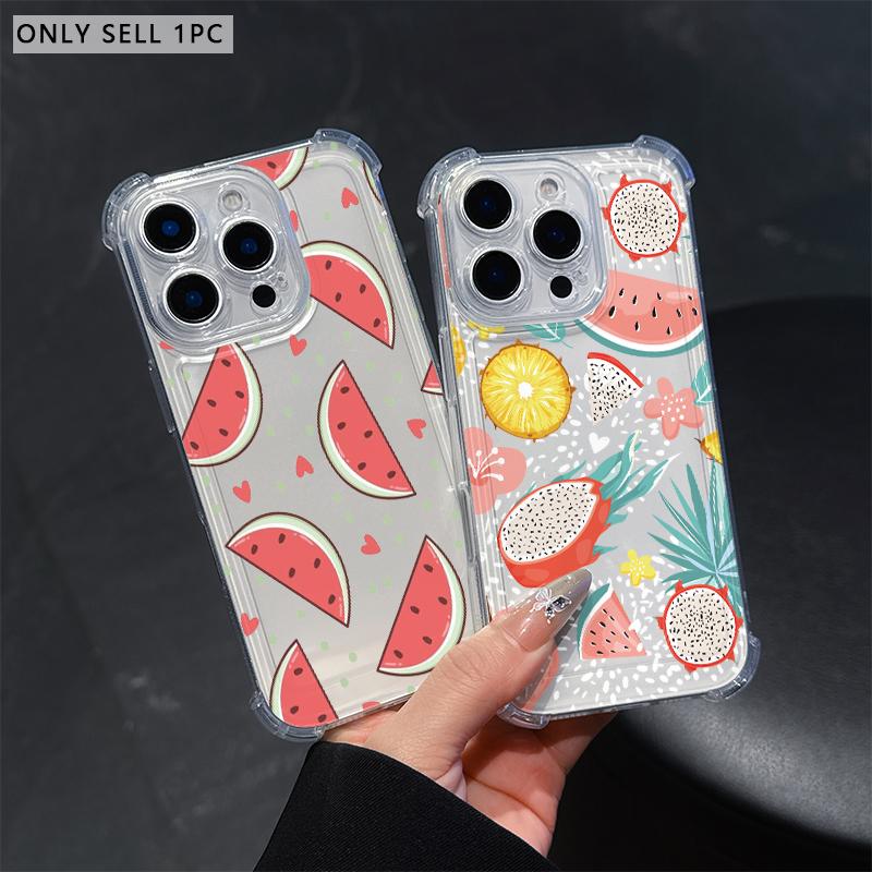Cartoon Cute Avocado Phone Case For IPhone 17 Pro Max 16 17 15 7 14 13 Plus 12 Mini 11 XR 16E Air Cases Transparent Soft Covers