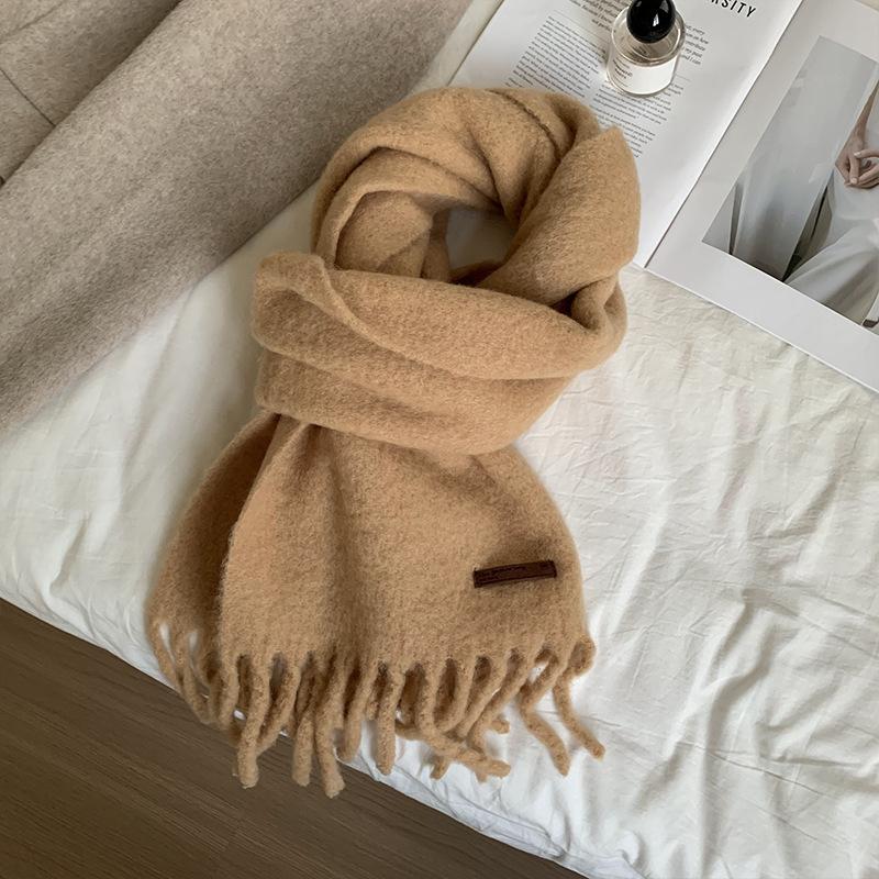 Wool New Year'S Red Knitted Scarf Women'S Winter Korean Atmosphere Warm Student Christmas Scarf