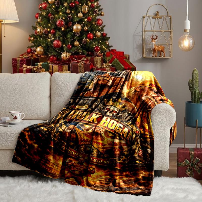 Coperta da Wrestler Hogan Guerriero Fulmineo Leggera Coperta Ideale per il Letto Perfetta per Viaggi, Campeggio, Soggiorni, Uffici, Divani, Regalo di Natale per Appassionati