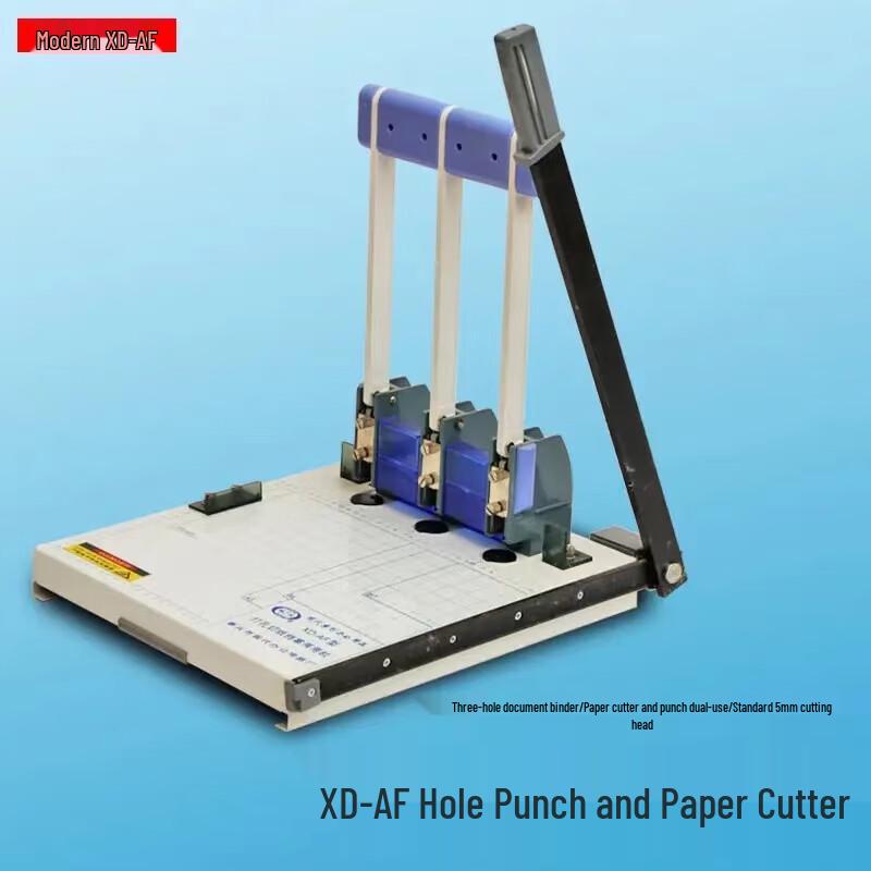 XD-AF Manual 3-Hole Punch with 5mm Diameter & Paper Cutter