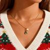 Collier de Noël pour femme, Chaîne en acier inoxydable réglable à la mode, Cadeaux de bijoux pour fête et festival