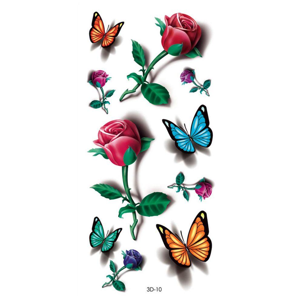 Easy To Clean 3D Butterfly Flower Feather Party Accessories Women Tattoo Sticker Body Stickers