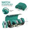 Handmade Genuine Leather Green Color Watch Case Unisex Watch Box Jewelry Display Watch Storage Organizer