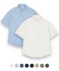 TOPBOY [2Pack] Solid Wrinkle-Free Loose Fit Plain Short Sleeve Shirt 7 Colors (Type A)