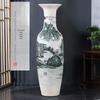 Hand-Painted Ceramic Floor Vase with Base - 1.4m "Prosperous Future" Design