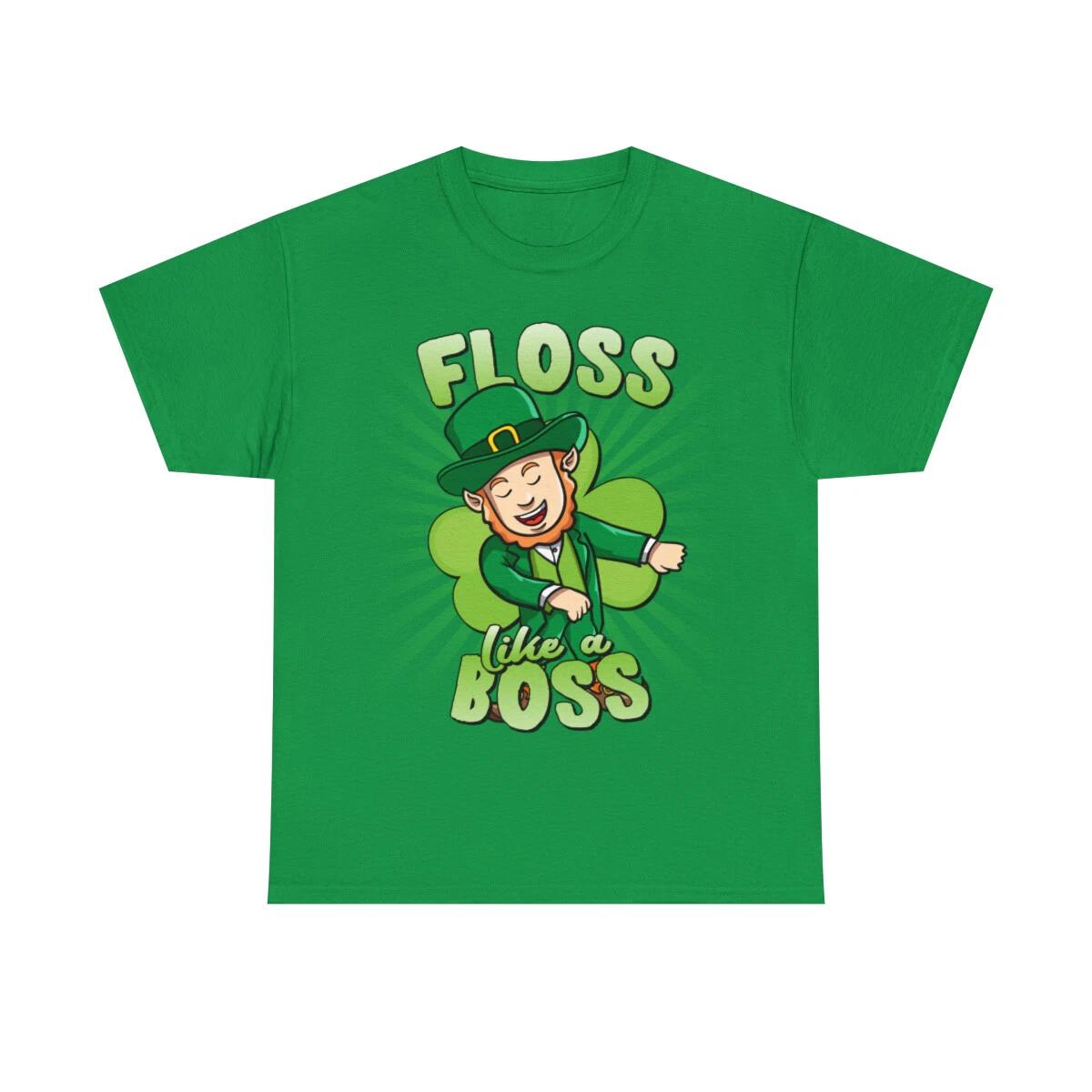 Floss Like A Boss St. Patrick s Day Leprechaun Unisex Cotton T-Shirt L