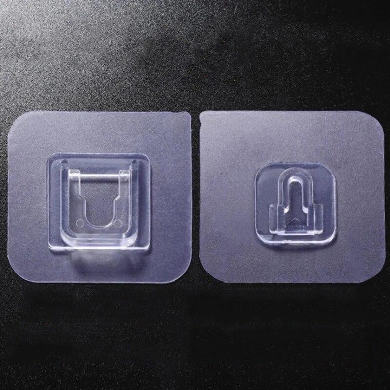 Dobbeltsidig selvklebende veggkroker Transparente kroker for flere formål Vanntette klær Luer Håndklekroker Kjøkken Badedørkroker