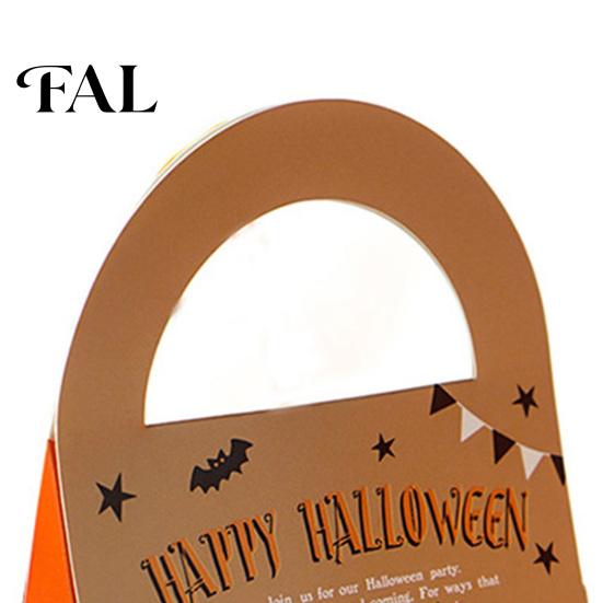 Decorative Chocolate Boxes 5Pcs Halloween Cartoon Candy Box, Double Sided Print Treat Gift Box with Handle, Dessert Packaging Cookie Pouch for