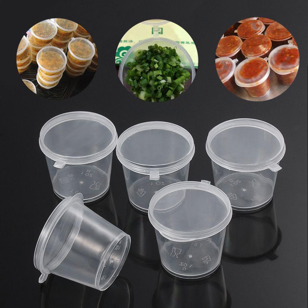 25Pcs Reusable Takeaway Hinged Lids Palette Food Containers Pigment Paint Box Sauce Cup