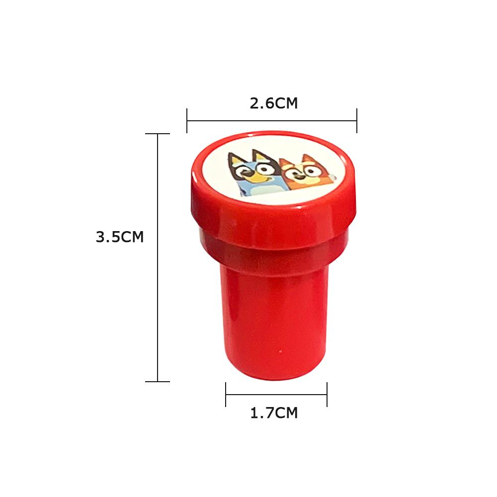 12Pcs/Set Bluey And Bingo Seal Bandit Chilli Lucky Socks Anime Figures Colorful Pattern Stamp Kids Toys Gift