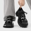 Casual men's lace-up big head glossy derby shoes metal thick-soled heightening shoes-J