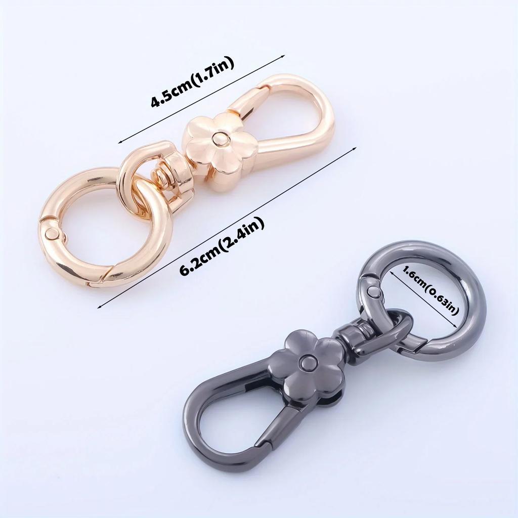2pcs Metal Folwer Keychain Key Clips Key Ring Key Chain Rings Keyring for Home Car Key Organizer