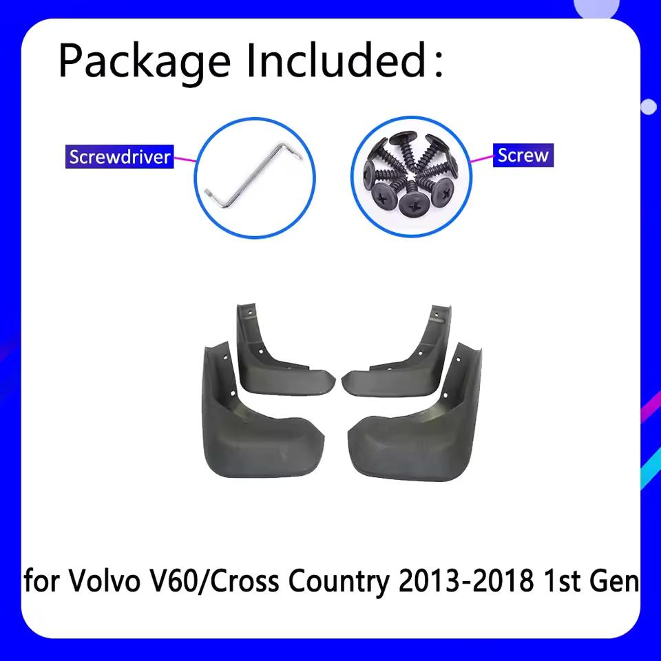 Sett Bil Skvettlapper For VOLVO V60 /V60 Langrenn 2013- 14 15 16 17 18 19 Skvettlapper Skvettbeskyttere Skvettlapper