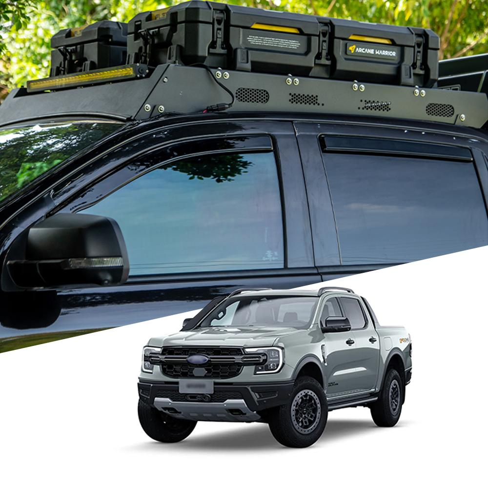 For Ford Ranger Pickup Car Window Rain Shield Window Eyebrow Modified Sun Rain Visor Modification Car Accessories Upgrade 4pcs